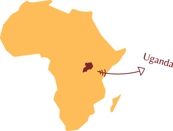 Mapa d'Uganda a Àfrica